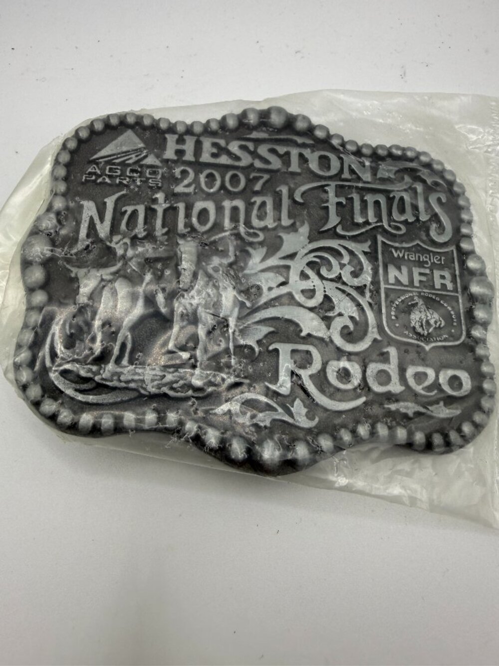 Vintage 2007 Hesston National Finals Rodeo Belt Buckle
